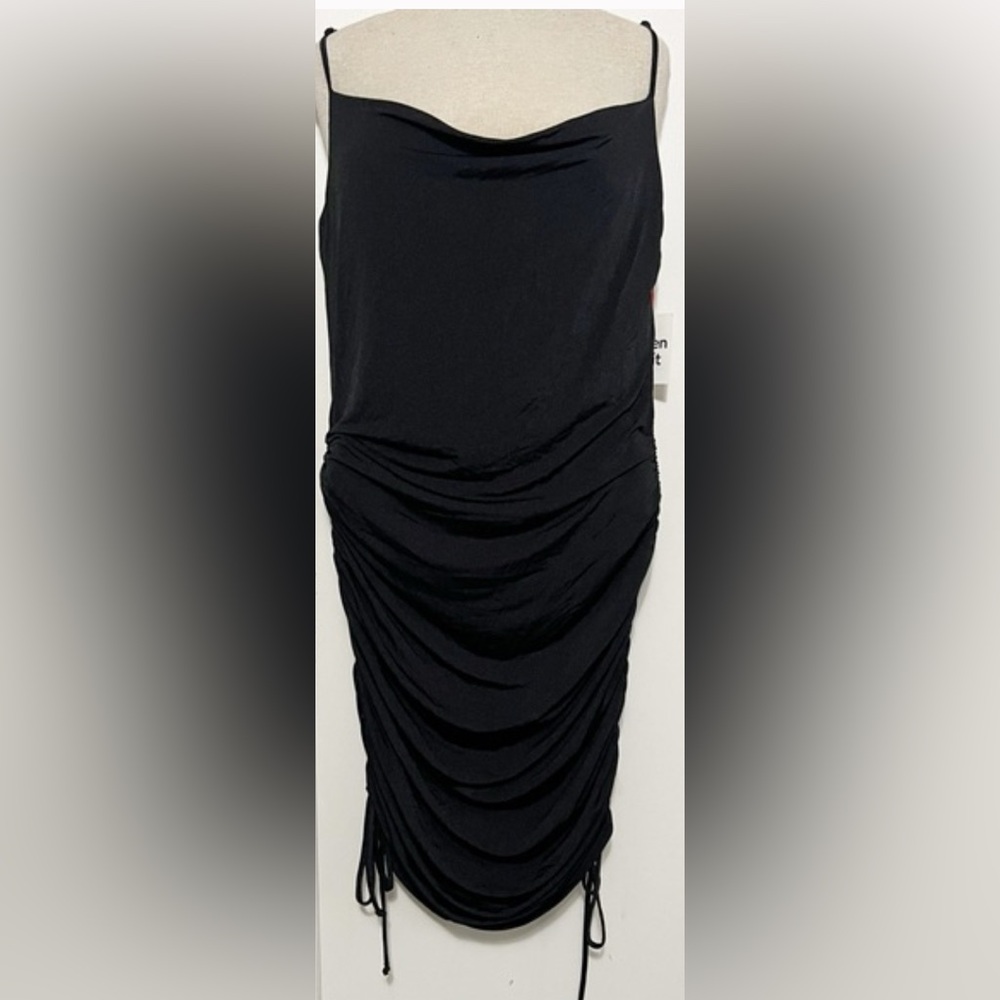 NWOT Open Edit Black Ruched Bodycon Mini Dress